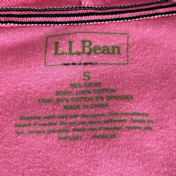 L.L. BEAN Bubblegum Pink Terrycloth Zip Up Hoodie Tie Hood Barbiecore Y2K Size S - Picture 4 of 9